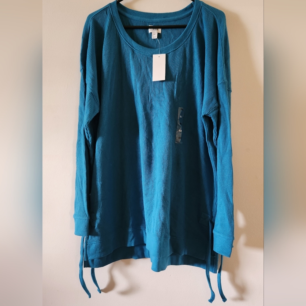 NWT Jenni Intimates Waffle Lounge/Pajama Top Women's XXL - Picture 2 of 11
